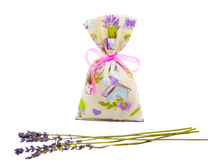 Lavendelsäckchen Bunt mit Herzen - handgenäht 1 Stück