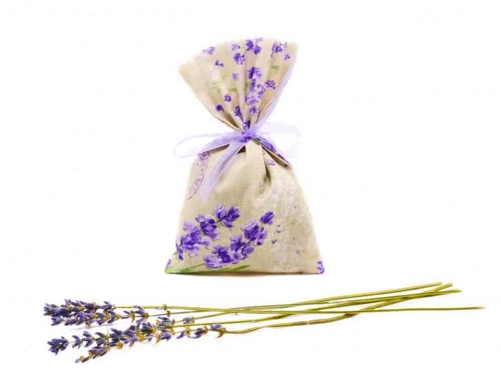 Lavendelsäckchen Beige-Lila - handgenäht 1 Stück