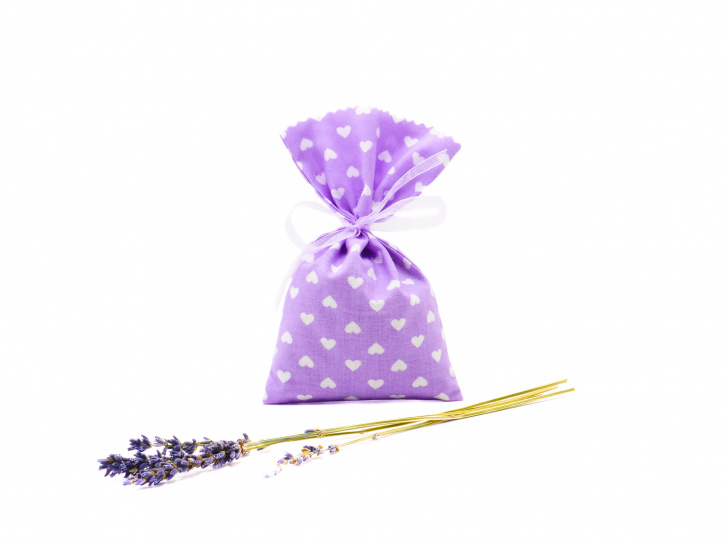 Lavendelsäckchen Lila mit Herz - handgenäht 1 Stück